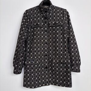Tulle Anthropologie Black & White Checkered Retro Y2K Button Up Blazer Small
